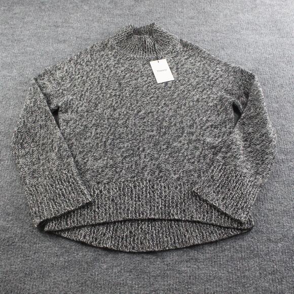 Theory Sweater Womens Large Karenia Cashmere Turtleneck Ivory Ash Pullover Chic - Picture 3 of 10